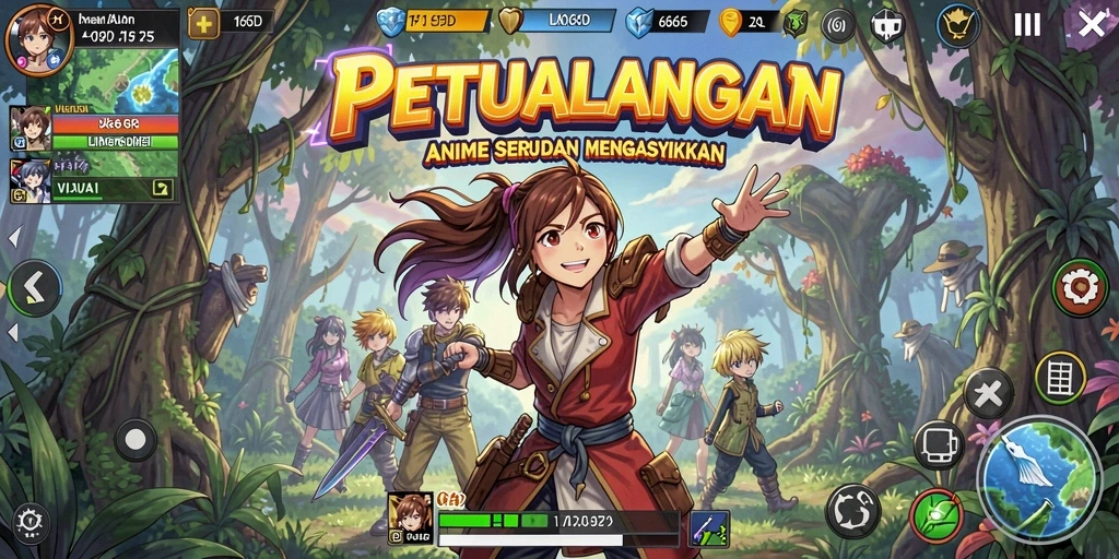 Tampilan menarik dari gameplay 66D dengan karakter Anime yang menawan.