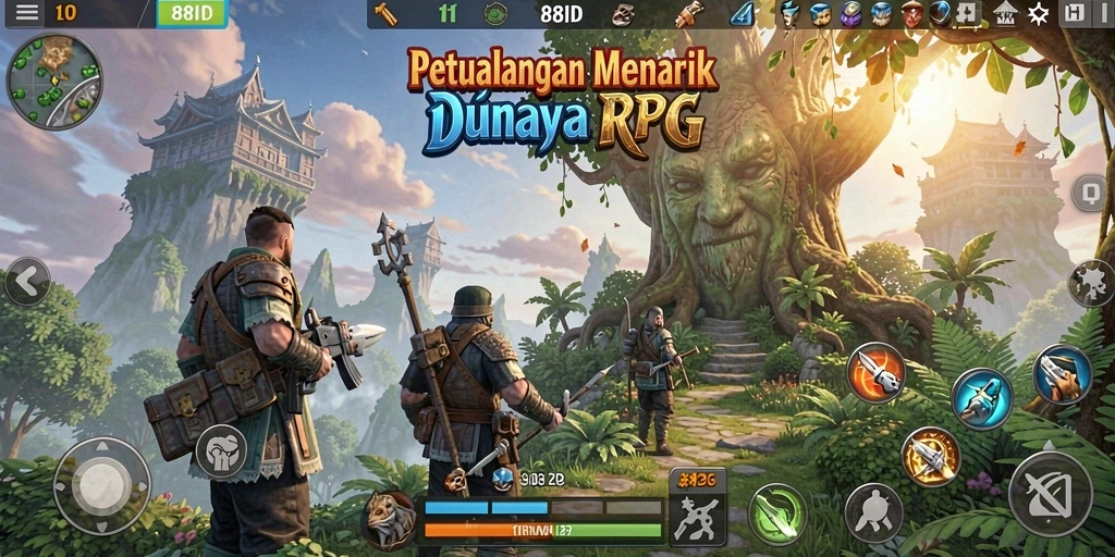 Tangkapan layar gameplay RPG yang mendebarkan di 88ID.