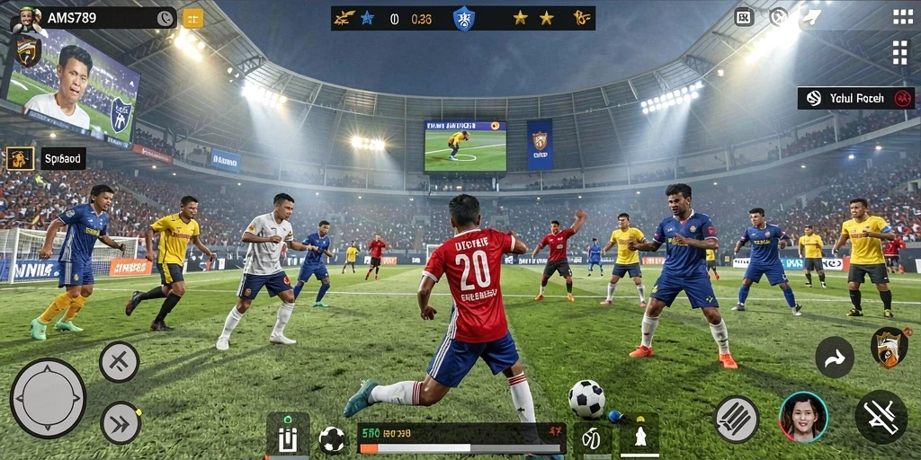 Tangkapan layar AMS789 menampilkan aksi seru dalam gameplay olahraga.