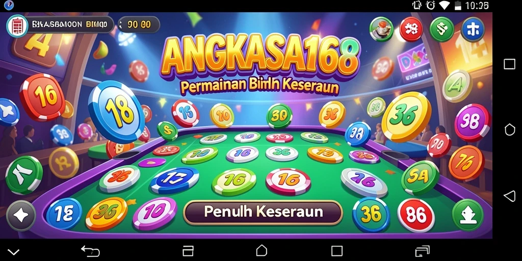 Screenshot gameplay ANGKASA168 menunjukkan suasana permainan Bingo yang penuh warna.
