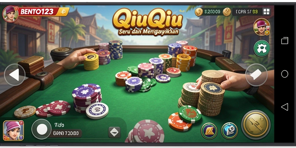 Screenshot gameplay menampilkan aksi QiuQiu yang mendebarkan.