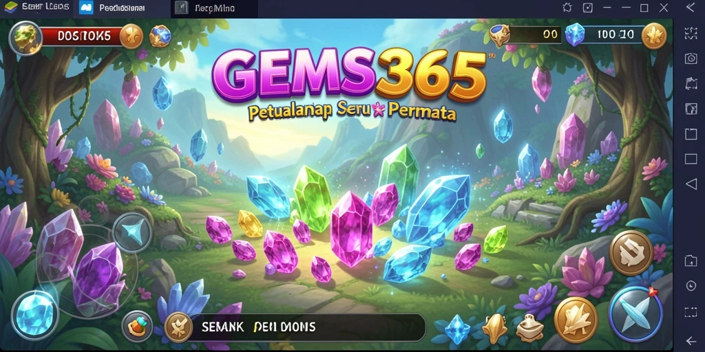 Tangkapan layar GEMS365 menampilkan aksi seru saat mengumpulkan permata.