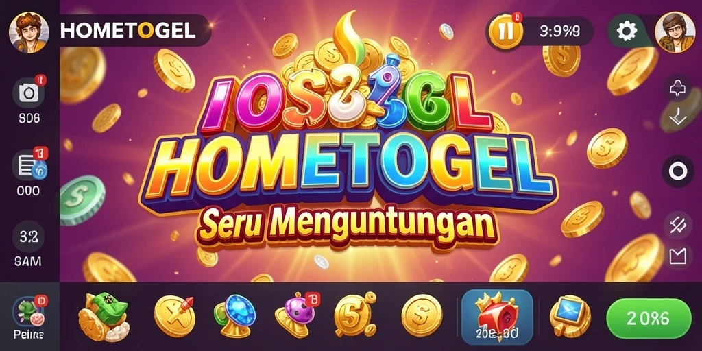 Screenshot utama HOMETOGEL menampilkan gameplay Slot yang mendebarkan.