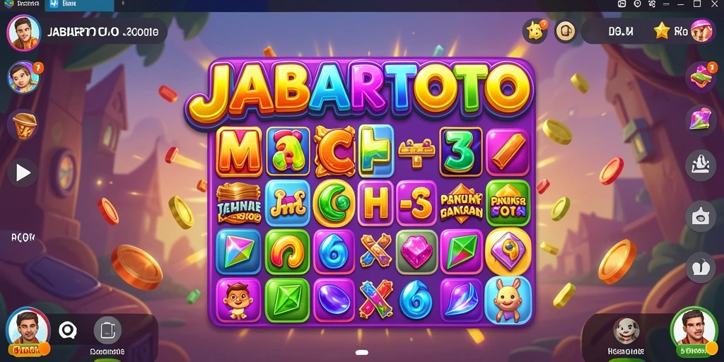 Tampilan gameplay JABARTOTO dengan tantangan Match-3 yang seru.