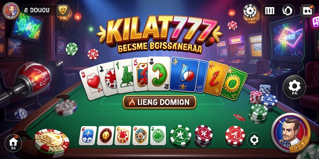 Tampilan gameplay seru di KILAT777 dengan aksi domino yang menarik.