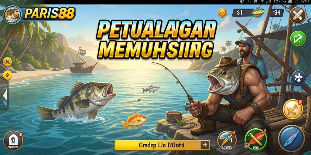 Tampilan menarik dari gameplay memancing di PARIS88.