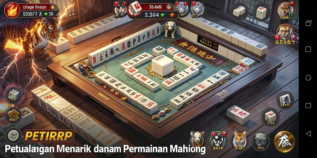 Tampilan menarik dari gameplay Mahjong di PETIRRP.