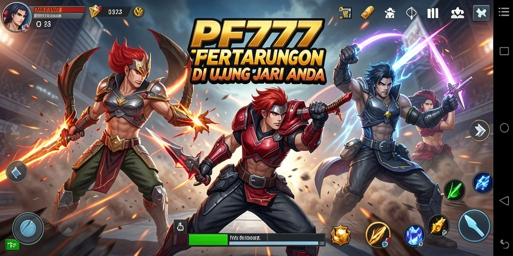 Screenshot PF777 menunjukkan aksi pertarungan yang mendebarkan di arena.