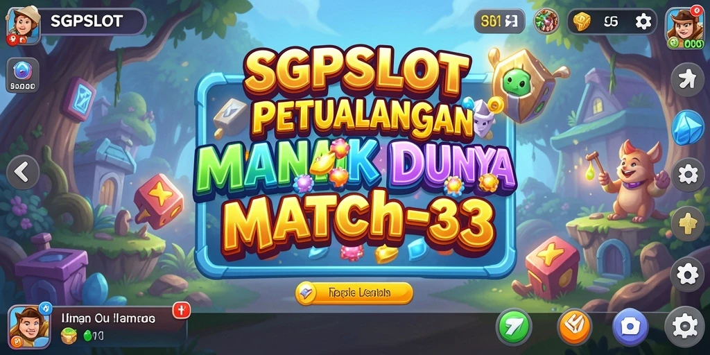 Tampilan gameplay menarik dalam SGPSLOT saat mencocokkan objek Match-3.