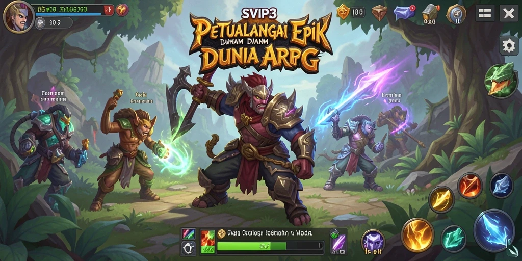 Tangkapan layar gameplay SVIP3 menampilkan aksi pertarungan yang intens dan dinamis.