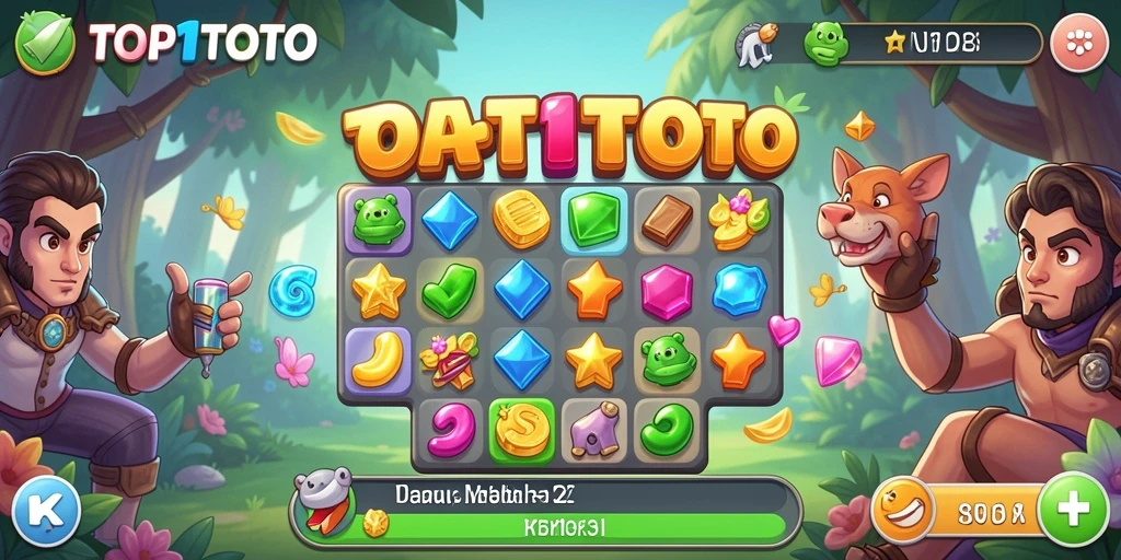 Screenshot gameplay <strong>TOP1TOTO</strong> menunjukkan momen seru saat mencocokkan item.