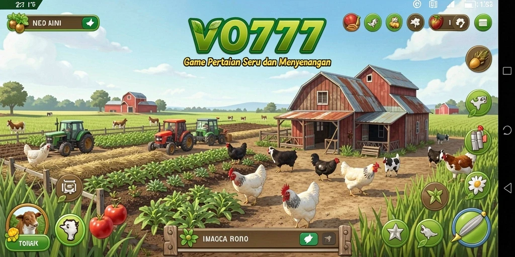 Tampilan gameplay VO777 yang seru dengan berbagai aktivitas pertanian.