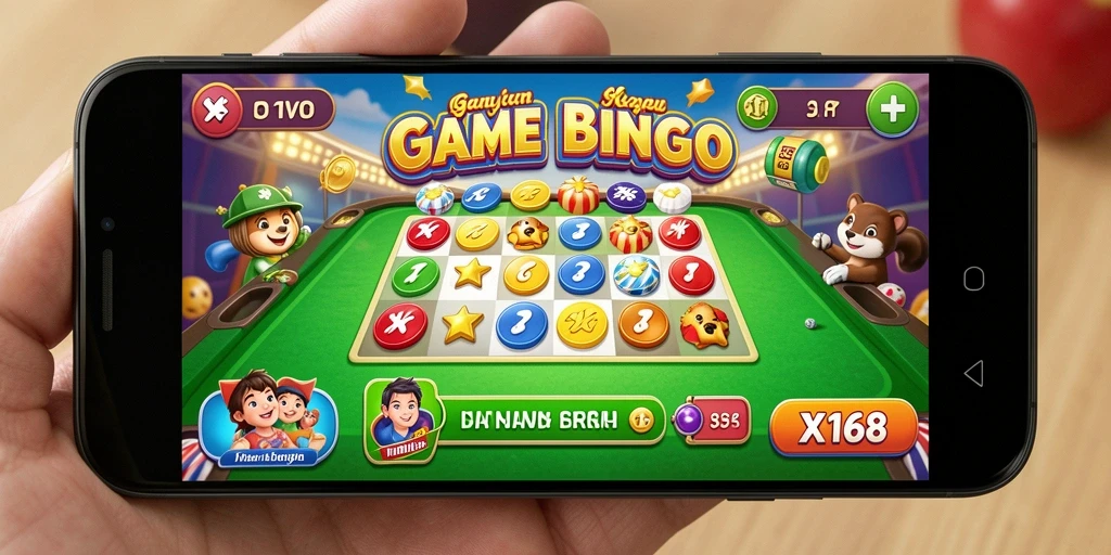 Tampilan gameplay Bingo yang seru di X168.